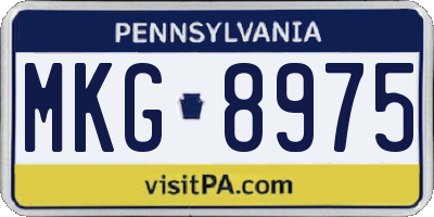 PA license plate MKG8975