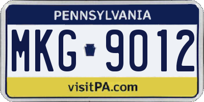 PA license plate MKG9012