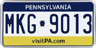PA license plate MKG9013
