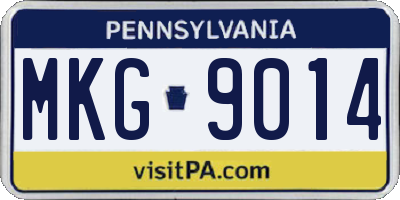 PA license plate MKG9014