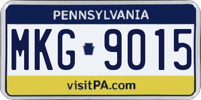 PA license plate MKG9015