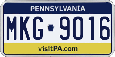 PA license plate MKG9016