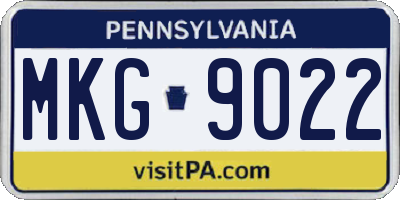 PA license plate MKG9022