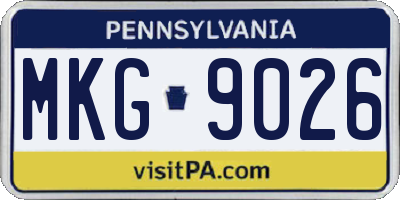 PA license plate MKG9026