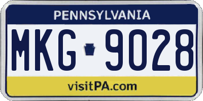PA license plate MKG9028