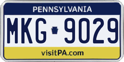 PA license plate MKG9029