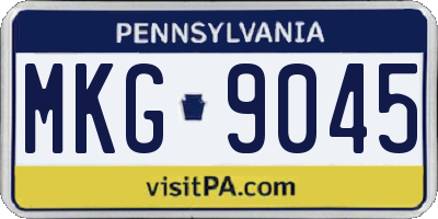PA license plate MKG9045