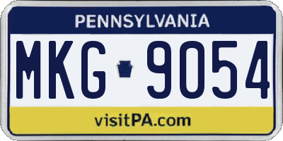 PA license plate MKG9054