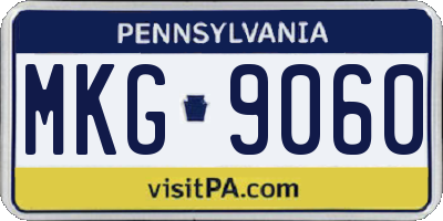PA license plate MKG9060