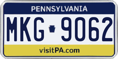 PA license plate MKG9062