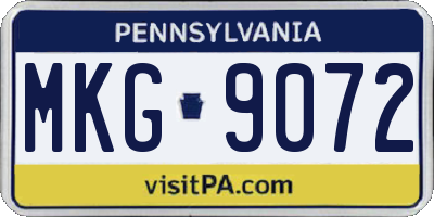PA license plate MKG9072