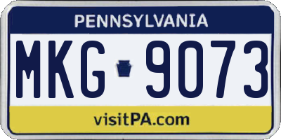 PA license plate MKG9073