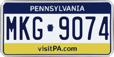 PA license plate MKG9074