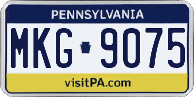 PA license plate MKG9075