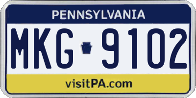 PA license plate MKG9102