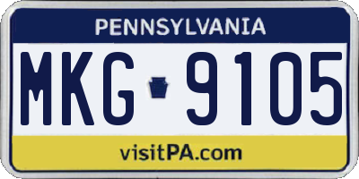 PA license plate MKG9105