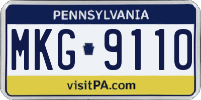 PA license plate MKG9110