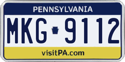 PA license plate MKG9112