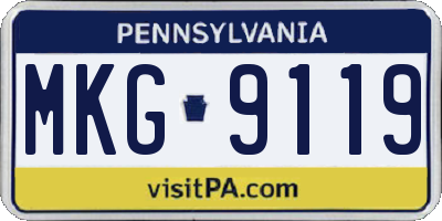 PA license plate MKG9119