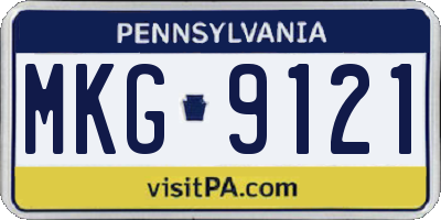 PA license plate MKG9121