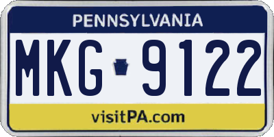 PA license plate MKG9122