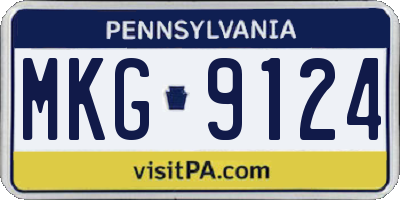 PA license plate MKG9124