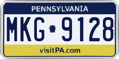 PA license plate MKG9128
