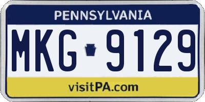 PA license plate MKG9129