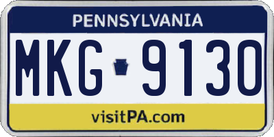 PA license plate MKG9130