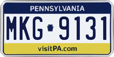 PA license plate MKG9131