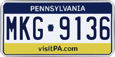 PA license plate MKG9136
