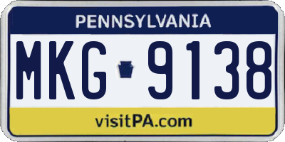 PA license plate MKG9138