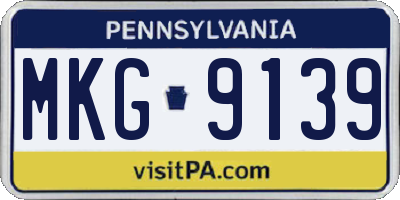 PA license plate MKG9139