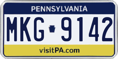 PA license plate MKG9142