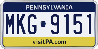 PA license plate MKG9151