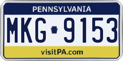 PA license plate MKG9153