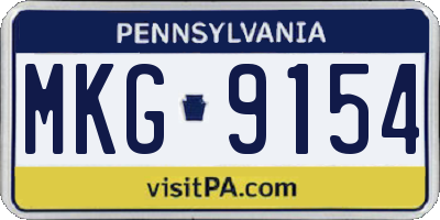 PA license plate MKG9154