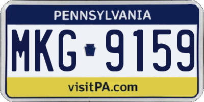 PA license plate MKG9159