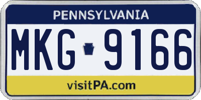 PA license plate MKG9166