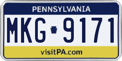 PA license plate MKG9171