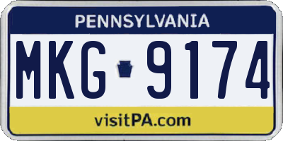 PA license plate MKG9174