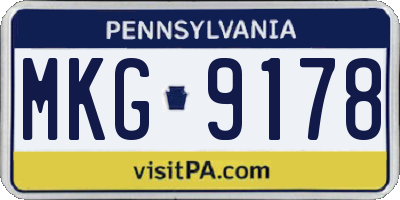 PA license plate MKG9178