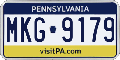 PA license plate MKG9179
