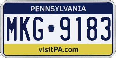PA license plate MKG9183