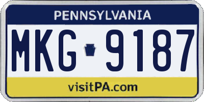 PA license plate MKG9187