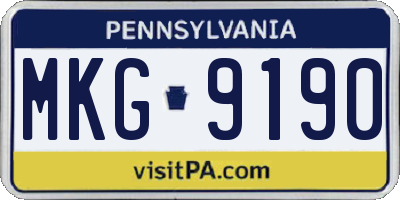 PA license plate MKG9190