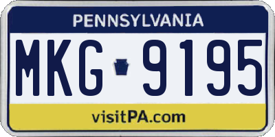 PA license plate MKG9195