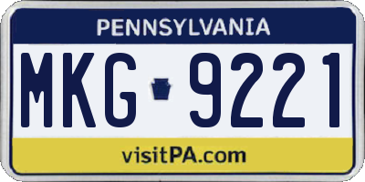 PA license plate MKG9221
