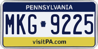 PA license plate MKG9225