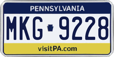 PA license plate MKG9228